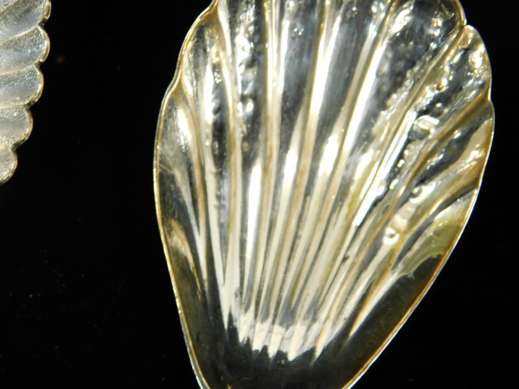 Sterling Silver - 4 Clamshell Bowl Spoons - 925-79.0 Grams - 900-19.0 Grams