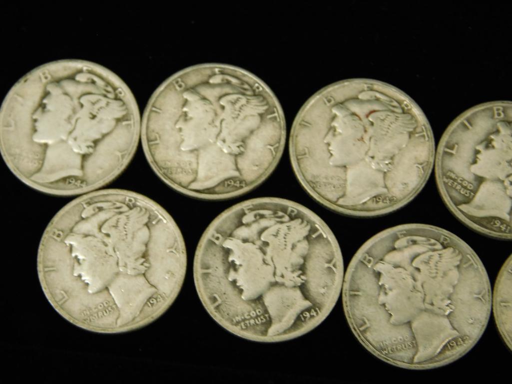 15 Silver Mercury Dimes
