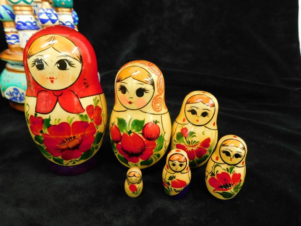 Matryoshka Russian Nesting Dolls - Wood Musical Figurer - Spoons