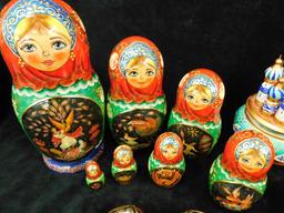 Matryoshka Russian Nesting Dolls - Wood Musical Figurer - Spoons