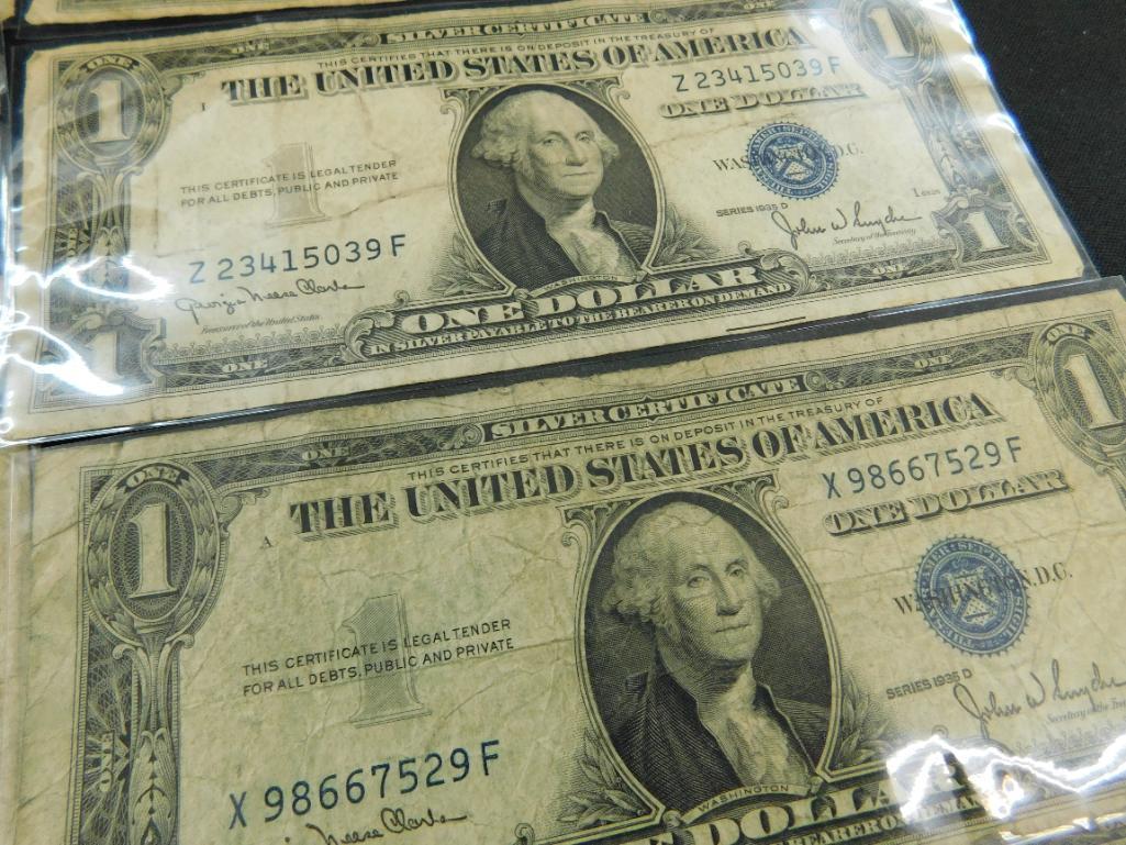 10 Blue Seal $1 US Silver Certificates