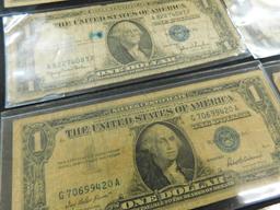 10 Blue Seal $1 US Silver Certificates - 8-1935 - 2-1957