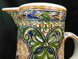 "Ceramica Conimbriga" - Portugal - Hand Made Porcelain Pitcher - 8.5" x 9"x 6"