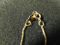 14K Yellow Gold - Necklace - 18" - Amethyst Pendant - 1.7 Grams TW