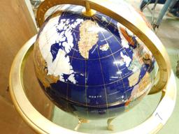 Jeweled Floor Model Globe with Compass - Brass - 32" x 18"