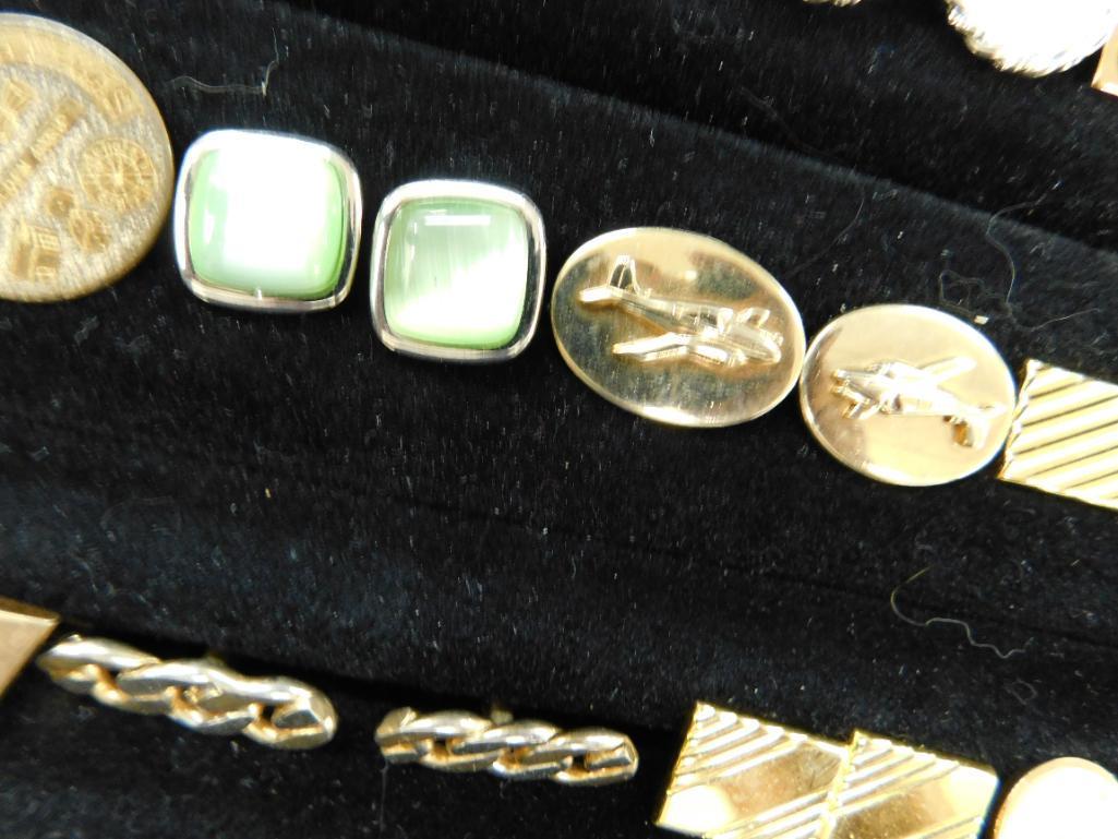 Tray Lot of Vintage Mens Cuff Links