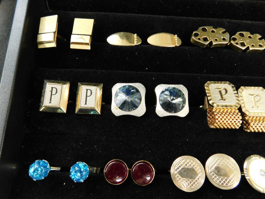 Tray Lot of Vintage Mens Cuff Links