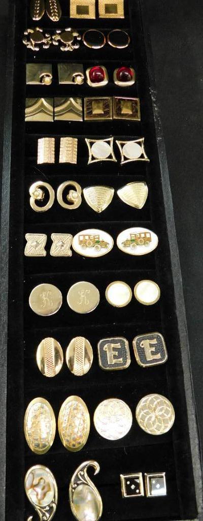 Tray Lot of Vintage Mens Cuff Links