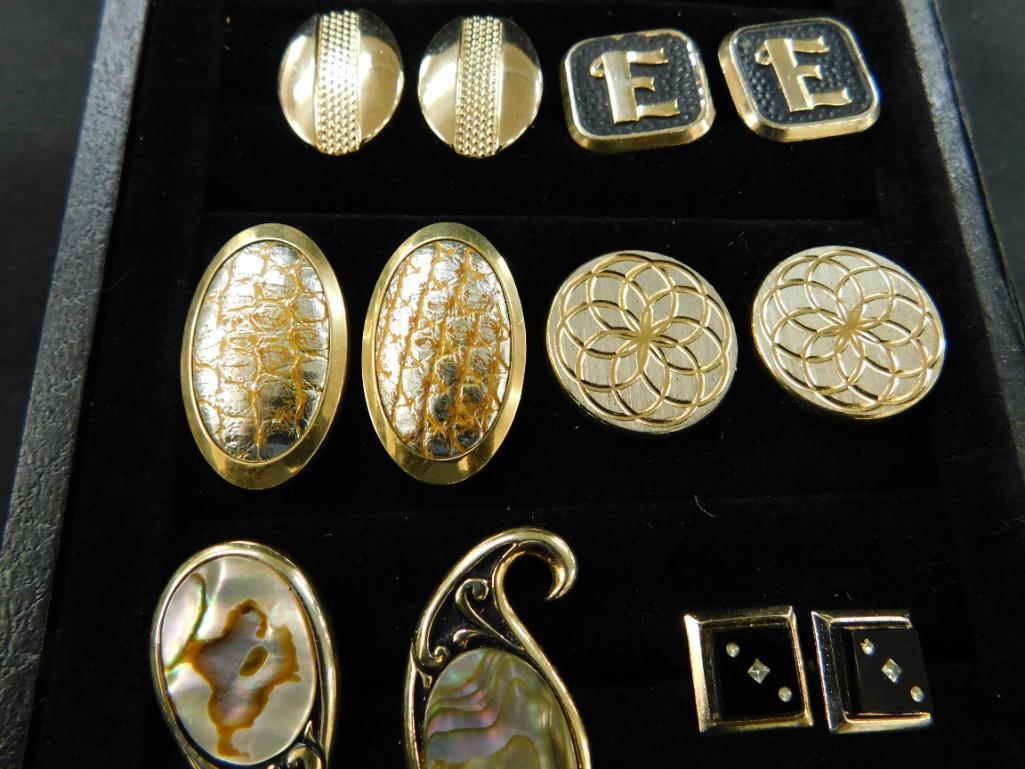 Tray Lot of Vintage Mens Cuff Links