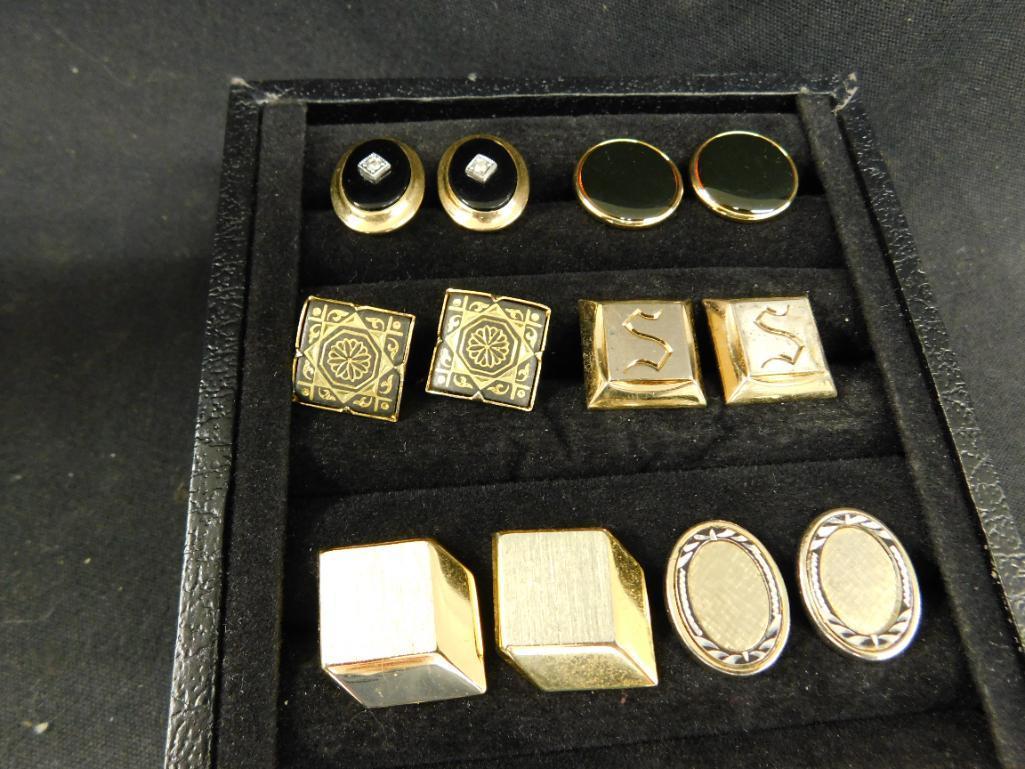 Tray Lot of Vintage Mens Cuff Links