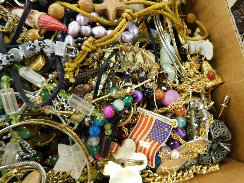 Box Lot of Bulk Costume Jewelry