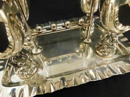 Vintage Silver Plate Cordial Cups with Server - 5" x 7" x 5"