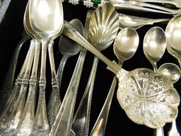 Tray Lot of Misc. Vintage Silver Plate Flatware Pieces