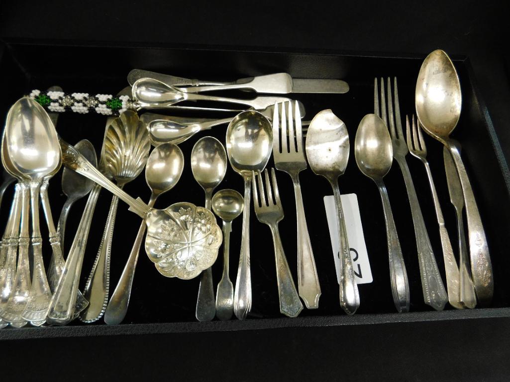 Tray Lot of Misc. Vintage Silver Plate Flatware Pieces