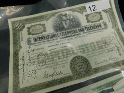 Grouping of 6 Vintage Stock Certificates