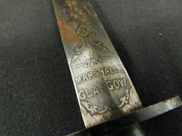 Vintage All Metal J&J Marshall Dagger - Glasgow - 11.75" Long