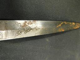 Vintage All Metal J&J Marshall Dagger - Glasgow - 11.75" Long