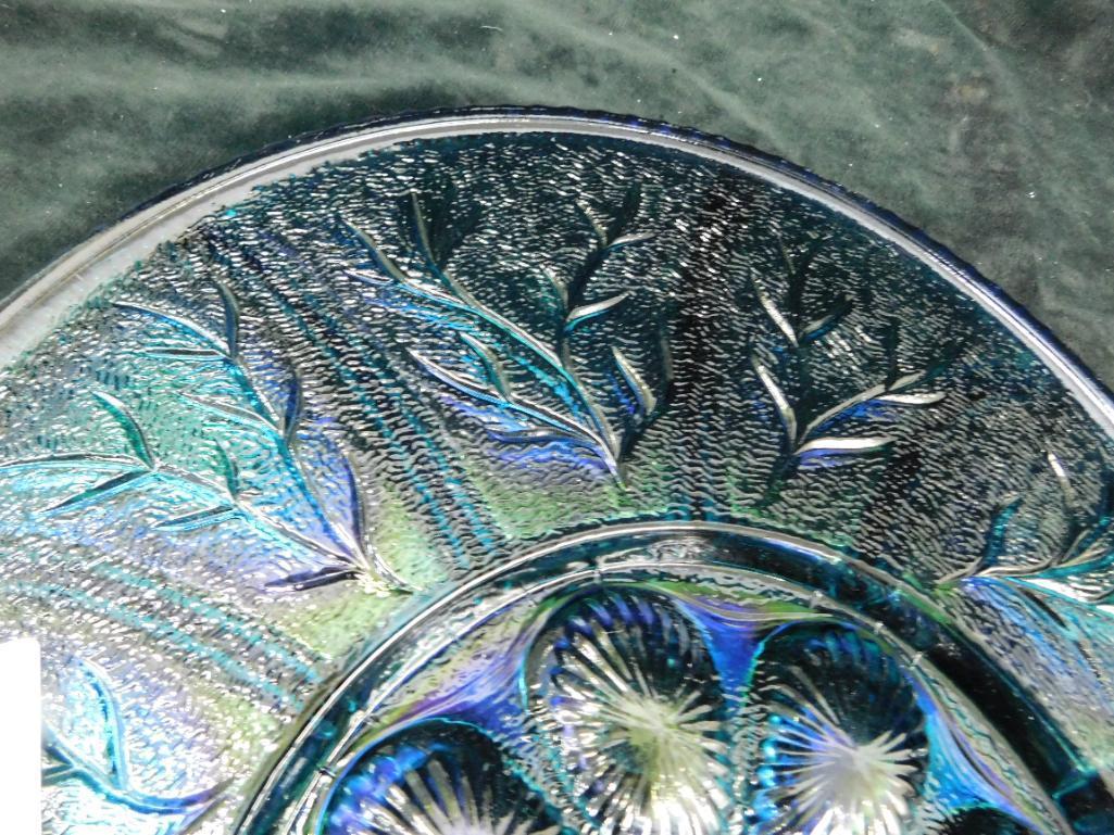 Iridescent Blue Egg Dish / Platter - 1" x 13"