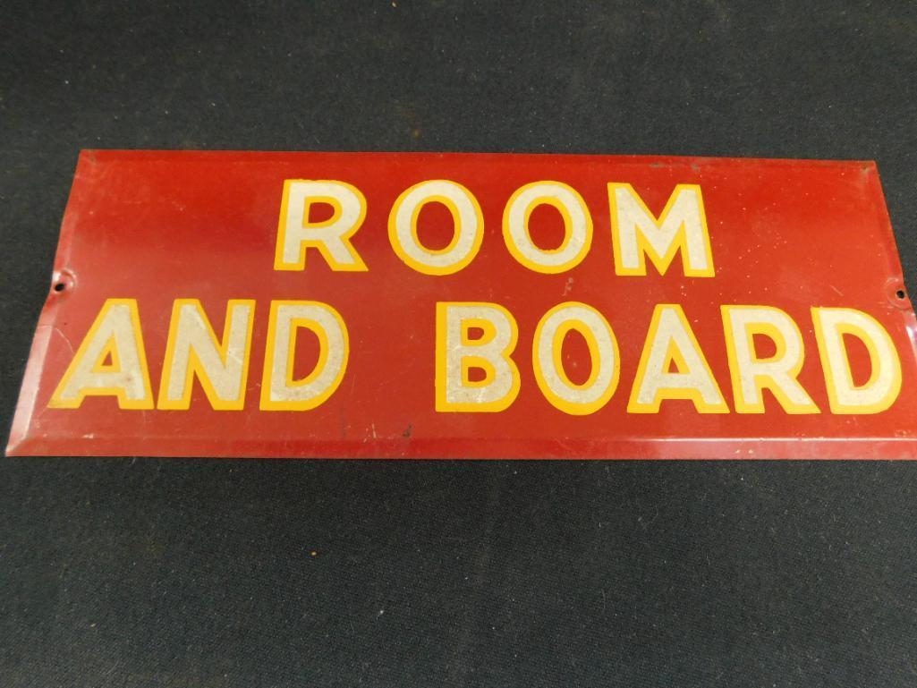 Pair of Vintage Signs - "Ladies" and "Room and Board" Each 3.5" x 9.25"