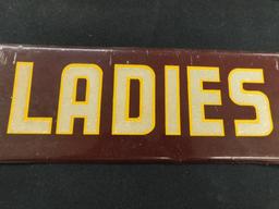 Pair of Vintage Signs - "Ladies" and "Room and Board" Each 3.5" x 9.25"