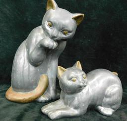 Cast Aluminum and Brass Cats - 4.25" and 8.5" Tall