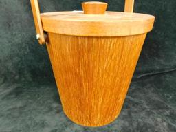 MCM - Mid Century Teak Ice Bucket with Lid - 14" x 8"