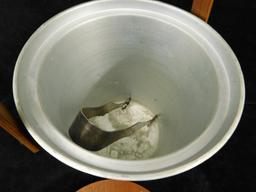 MCM - Mid Century Teak Ice Bucket with Lid - 14" x 8"