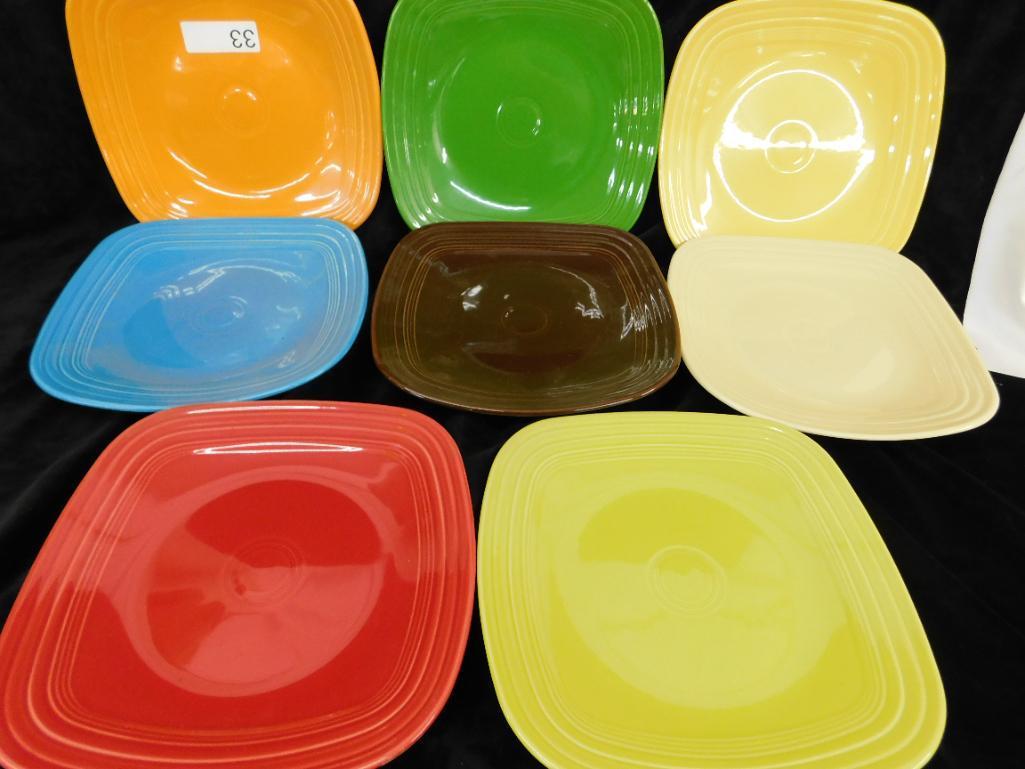 Fiesta Ware - 8 Square Plates - 1075" x 10.75" - Different Colors