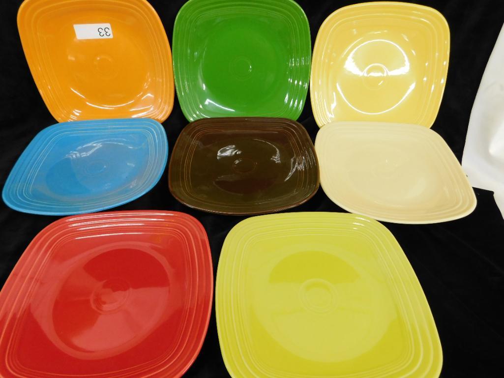 Fiesta Ware - 8 Square Plates - 1075" x 10.75" - Different Colors