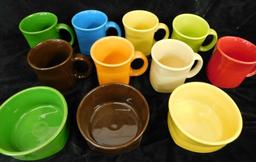 Fiesta Ware - 8 Coffee Mugs - 3-5.25" Bowls