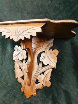 Vintage Carved Wall Shelf - 13" x 14.5" x 6.5"