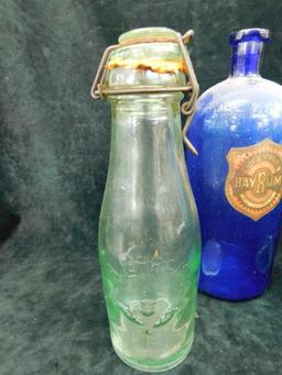 Box Lot with 3 Large Vintage Bottles