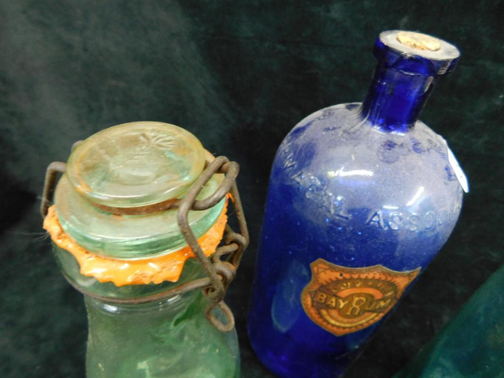 Box Lot with 3 Large Vintage Bottles