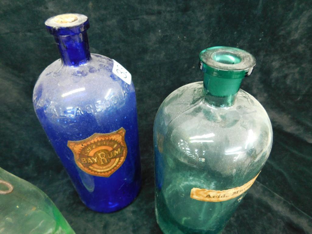 Box Lot with 3 Large Vintage Bottles