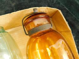 Box Lot with 3 Large Vintage Canning Jars