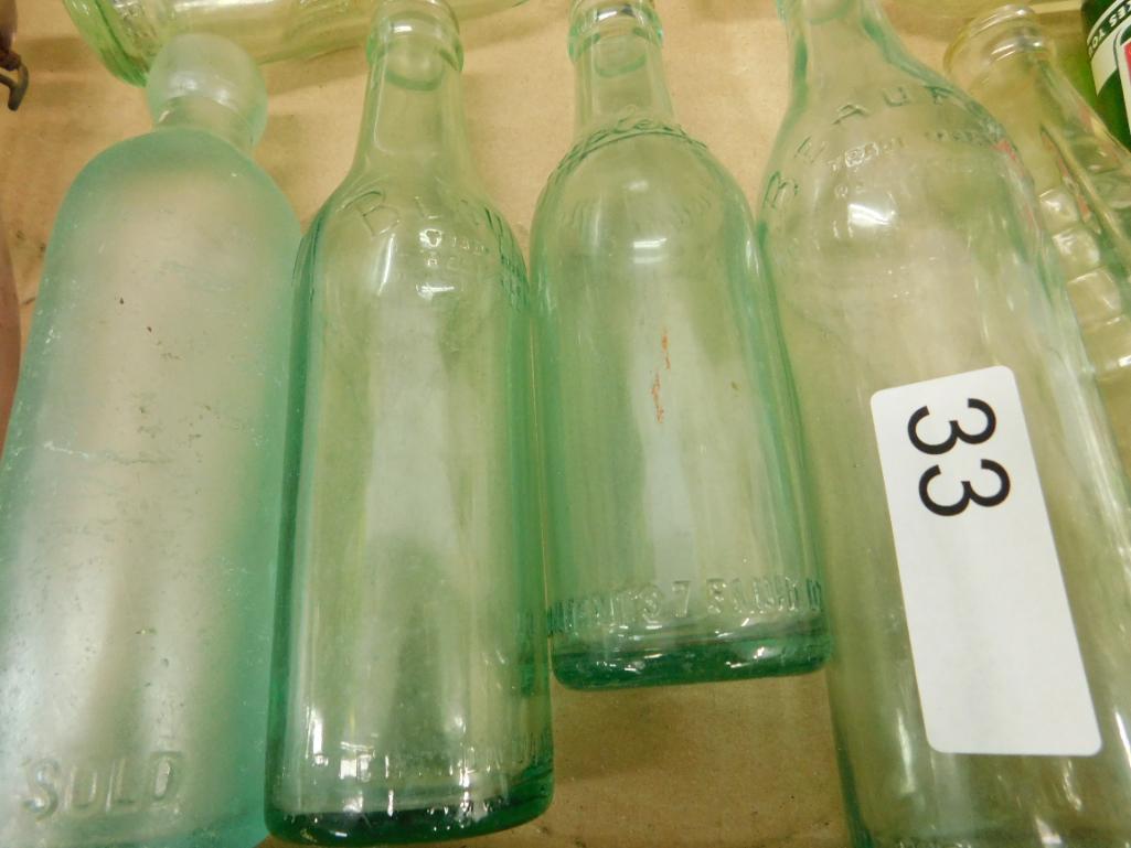 Box Lot with 10 Vintage Beverage Bottles