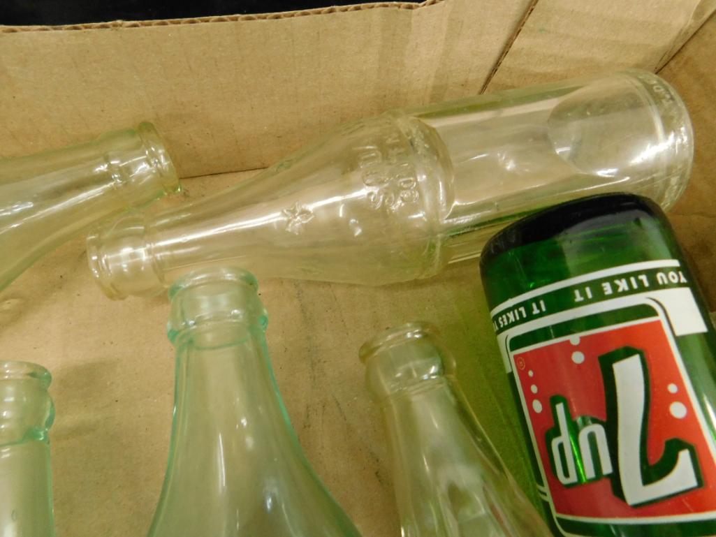 Box Lot with 10 Vintage Beverage Bottles