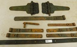 Box Lot of Old Hinges