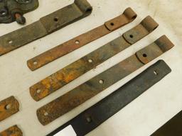 Box Lot of Old Hinges