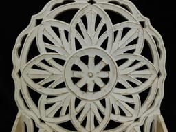 Modern White Painted Rosette Wall Shelf with Coat Hooks - 21.5" x 17" x 4"