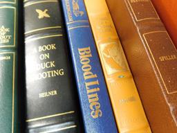 11 Leather Bound Hunting and Gun Books