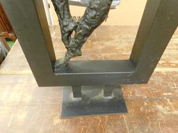Resin and Metal Male Nude Statue - 27" x 11.5" x 5.5"