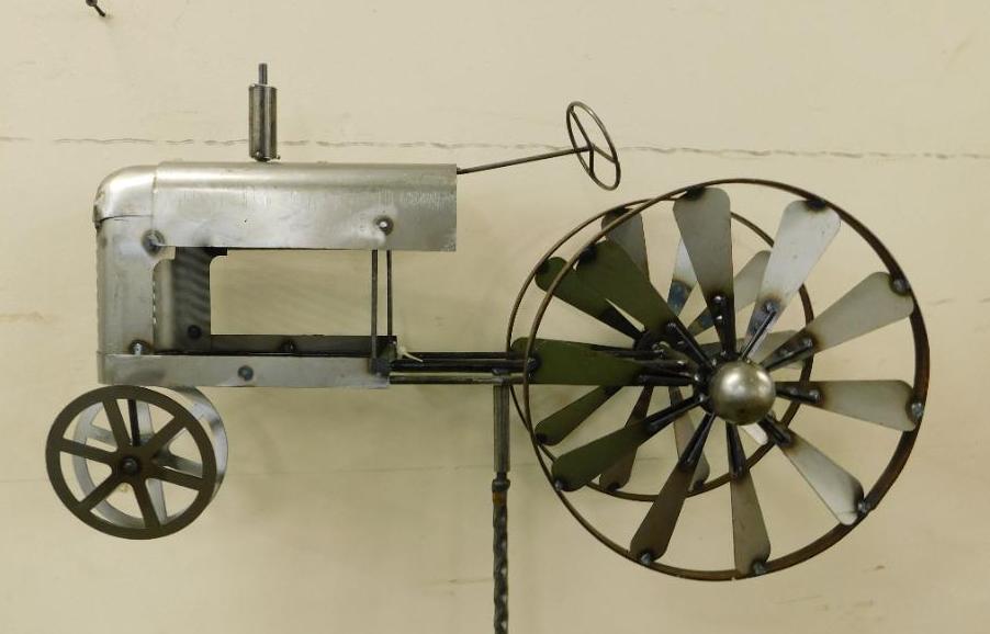 Tractor Whirligig with Post - 67" x 24" x 7"