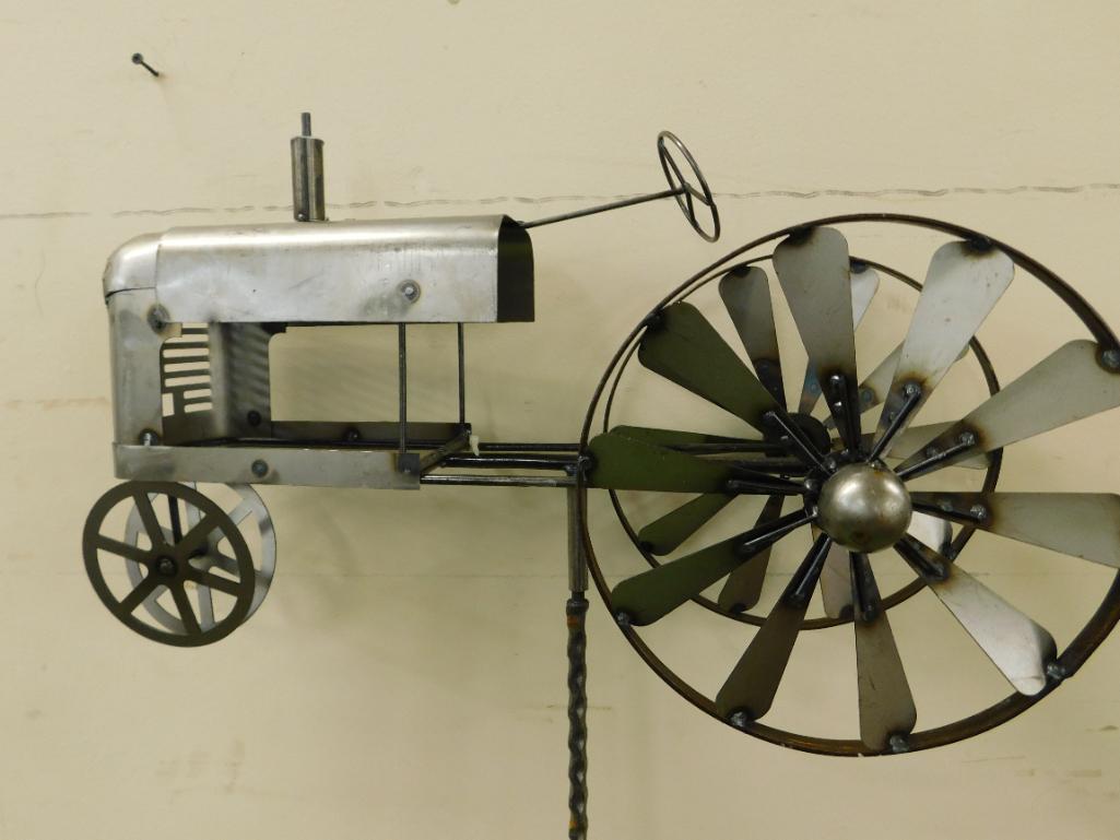 Tractor Whirligig with Post - 67" x 24" x 7"