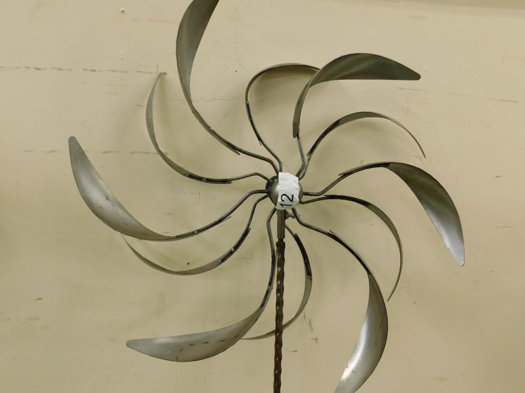 Double Wheel Whirligig with Post - 70" x 21" x 8"