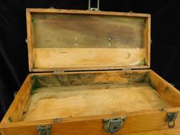 Vintage Machinists Wood Tool Chest - Galvanized Drawer Bottoms - Felt Missing