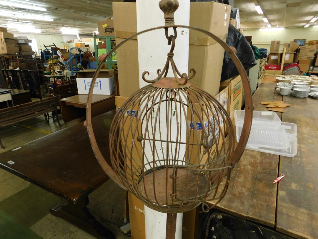 Metal Bird Cage on Stand - 64" x 17" x 13"