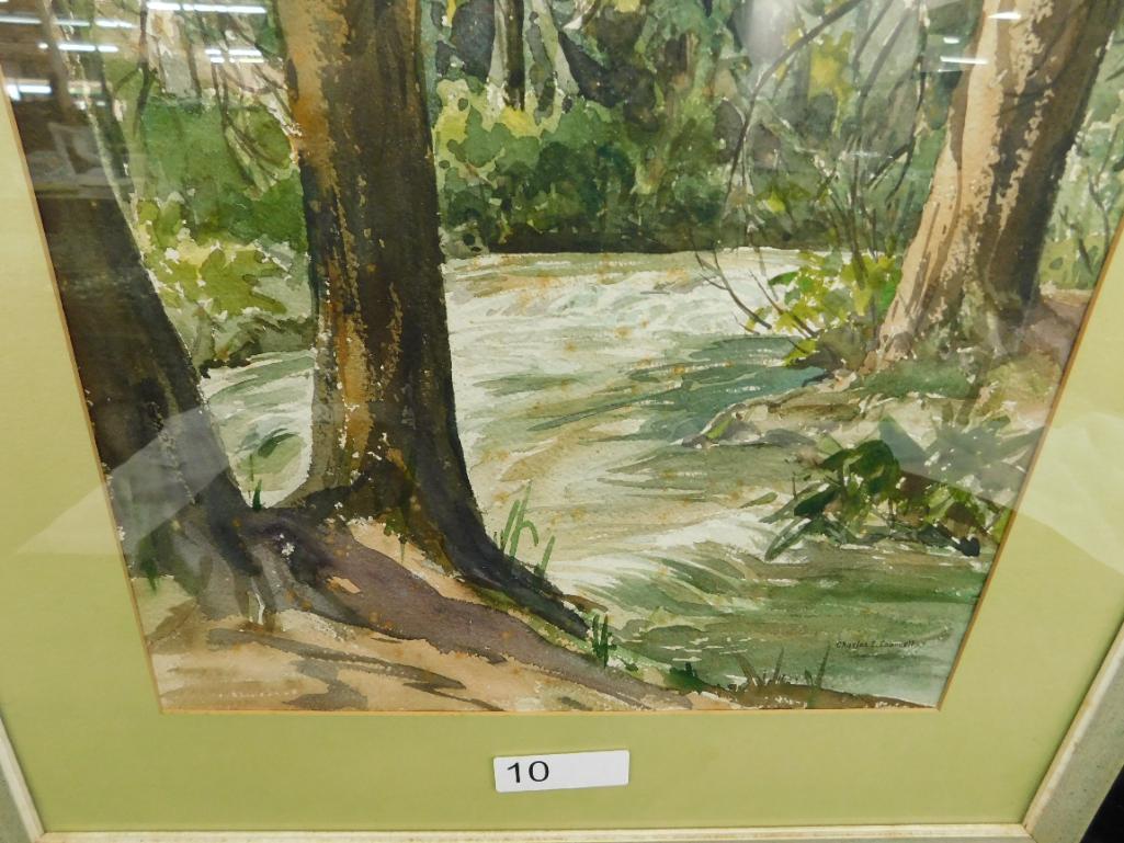 Watercolor - Charles C. Councell Signed - Trees - 29.5" x 22.5"