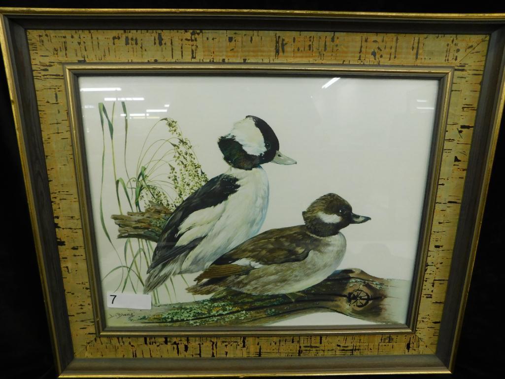 Le Blanc Signed Framed Duck Print - 20.5" x 24.5"