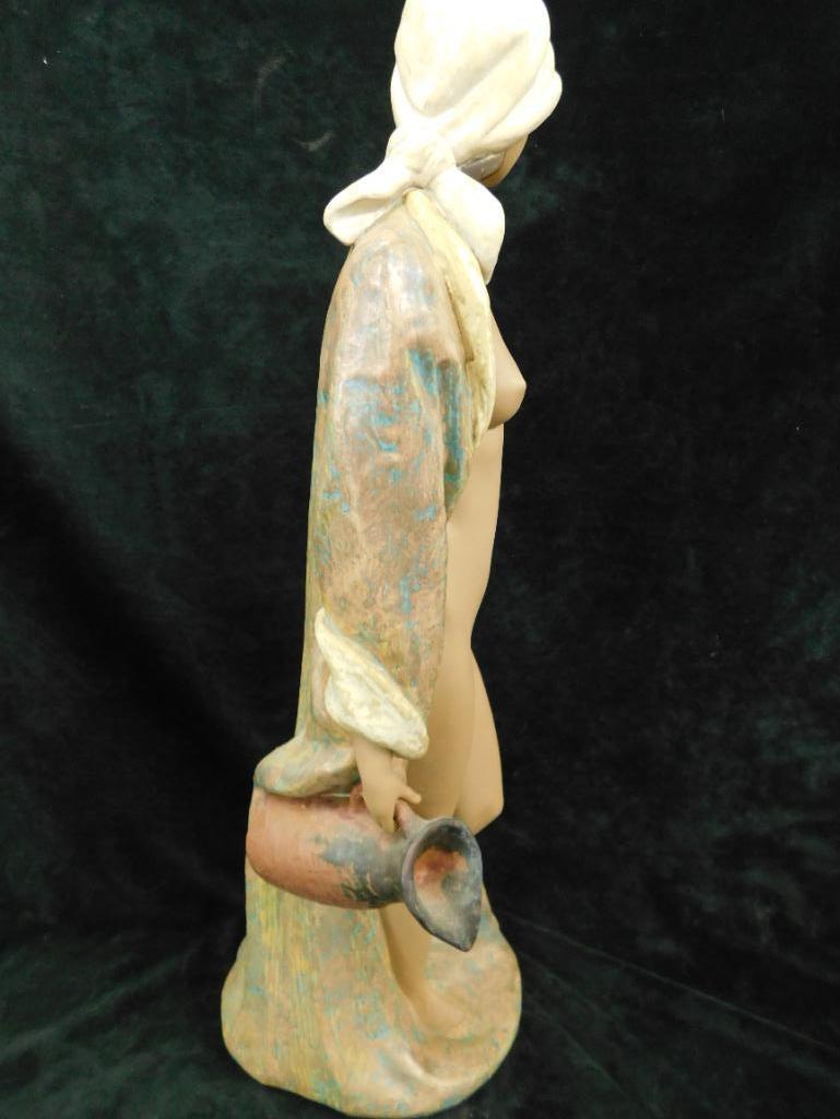 Retired Lladro #2369 - "Early Awakening" - Female Nude with Pitcher - 22.5" x 9" x 7.5"